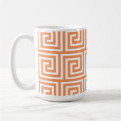 Mandarine-orange weißes griechisches kaffeetasse (Links)