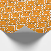 Mandarine Orange White XL Marokkanisches Quatrefol Geschenkpapier (Ecke)