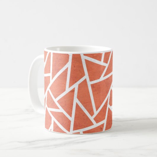 Mandarine-Orangenmosaik Kaffeetasse (Vorderseite Links)