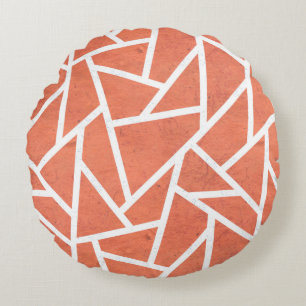 Mandarine-Orangenmosaik Rundes Kissen