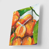Mandarine Quadratische Wanduhr (Winkel)