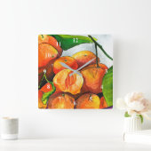 Mandarine Quadratische Wanduhr (Zuhause)