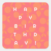 Mandarine Quadratischer Aufkleber (Vorderseite)