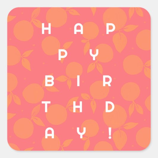 Mandarine Quadratischer Aufkleber (Vorderseite)