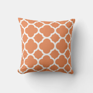 Mandarine Quatrefolienmuster Kissen