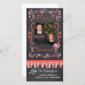 Mandarine/Rosa Weihnachten Weihnachtskarte (Vorne/Hinten)