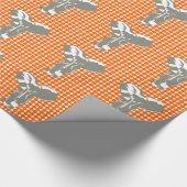 Mandarine Safari Dot mit Pop Art Elephant Geschenkpapier (Ecke)