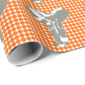 Mandarine Safari Dot mit Pop Art Elephant Geschenkpapier (Rolleneckpunkt)