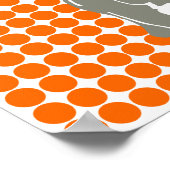 Mandarine Safari Dot mit Pop Art Elephant Poster (Ecke)