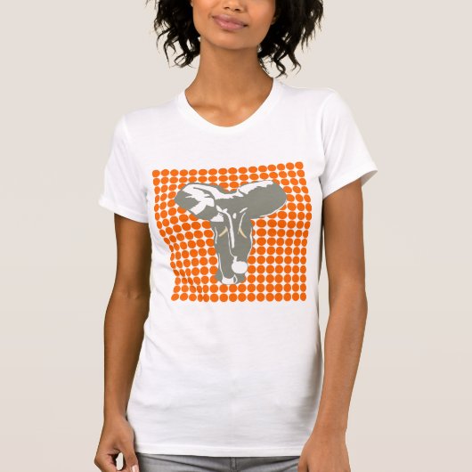 Mandarine Safari Dot mit Pop Art Elephant T-Shirt (Vorderseite)