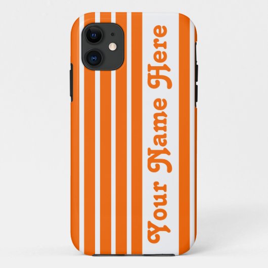 Mandarine Safari Streifen mit Namen Case-Mate iPhone Hülle (Rückseite)