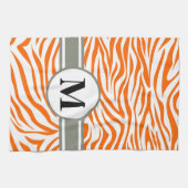 Mandarine Safari Zebra mit Monogramm Geschirrtuch (Horizontal)