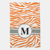 Mandarine Safari Zebra mit Monogramm Geschirrtuch (Vertikal)