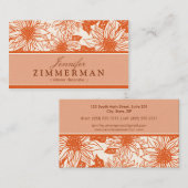 Mandarine Sonnenblumen Blumenkarte Visitenkarte (Vorne/Hinten)