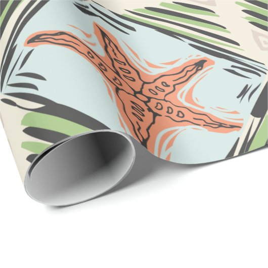Mandarine Starfish Verpackungspapier Geschenkpapier (Rolleneckpunkt)