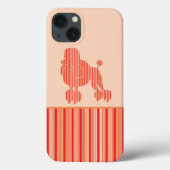 Mandarine Stripe Poodle Case-Mate iPhone Hülle (Rückseite)