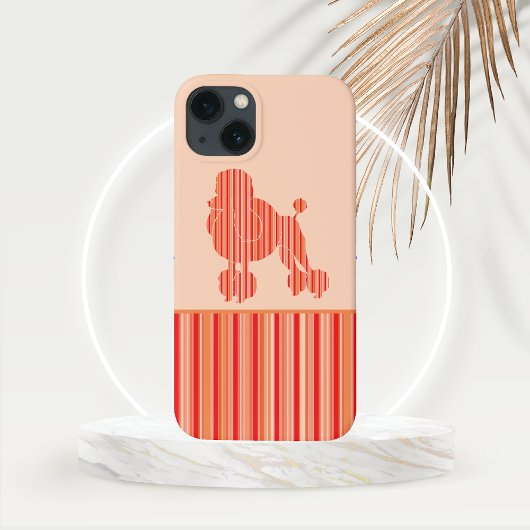 Mandarine Stripe Poodle Case-Mate iPhone Hülle