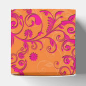 Mandarine Tango Pink und Orange Floral Damask Geschenkschachtel (Oben)