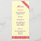 Mandarine Tango, Rosa, Damask Wedding Menu Menükarte (Rückseite)