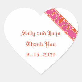 Mandarine Tango, Rosa, Gefälligkeitsaufkleber Herz-Aufkleber