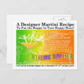 Mandarine Terror Halloween Martini Rezept Postkart Postkarte (Vorne/Hinten)