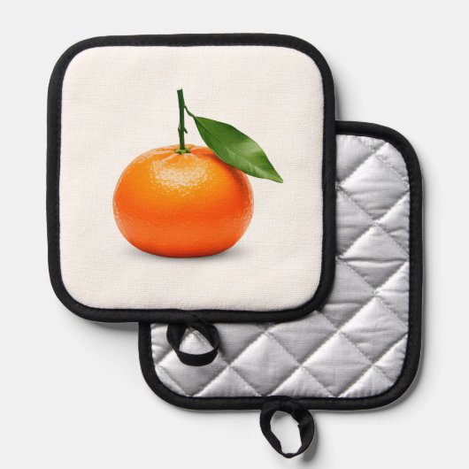 Mandarine Topflappen (Vorderseite/Rückseite)