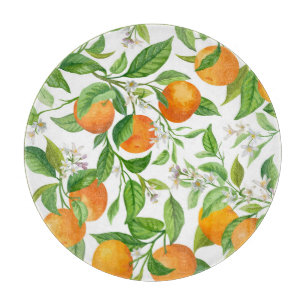 Mandarine: Tropisches Farbige Muster Schneidebrett