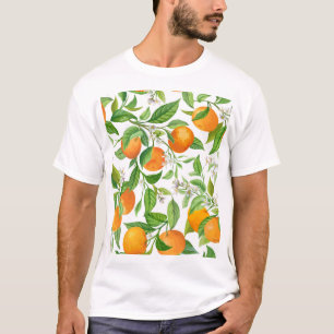 Mandarine: Tropisches Farbige Muster T-Shirt