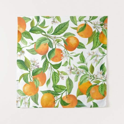 Mandarine: Tropisches Farbpattern Wandteppich (Vorderseite)