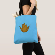 Mandarine Tulip Tote Bag - Vibrannendes Blumenmoti