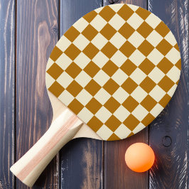 Mandarine und Creme Schachbrett Tischtennis Schläger