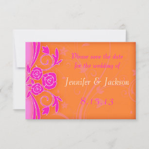 Mandarine und rosa Rosen Hochzeit speichern das Da Save The Date