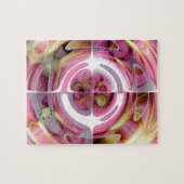 Mandarine-und Rosen-abstrakte Collage Puzzle (Horizontal)