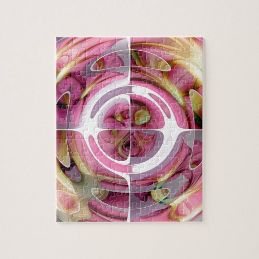 Mandarine-und Rosen-abstrakte Collage Puzzle (Vertikal)
