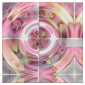 Mandarine-und Rosen-abstrakte Collage Stoff (Nahaufnahme)