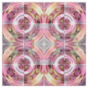 Mandarine-und Rosen-abstrakte Collage Stoff
