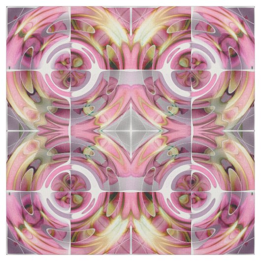 Mandarine-und Rosen-abstrakte Collage Stoff (Muster)