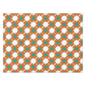 Mandarine-und Türkis-Wasser-Herz-Blumen Tischdecke (Vorderseite (Horizontal))