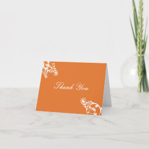 Mandarine und Weiß Blüh Vielen Dank Hinweis Dankeskarte