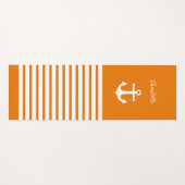 Mandarine und weiße Streifen Personalisiert Yogamatte (Vorderseite (Horizontal))