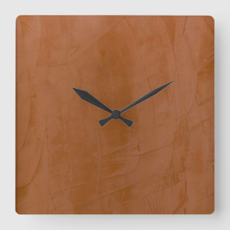 Mandarine Venezianisch Plaster Square Wallclock Quadratische Wanduhr