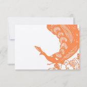 Mandarine Vintag Moderne Pfauenhochzeit RSVP (Vorderseite)