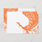 Mandarine Vintag Moderne Pfauenhochzeit RSVP (Vorne/Hinten)