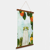 Mandarine Wandteppich Mit Holzrahmen (Gewinkelt)