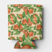 Mandarine Wasserfarbe, nahtlose Fruchtmuster. Dosenkühler (Rückseite)