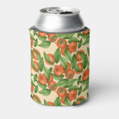 Mandarine Wasserfarbe, nahtlose Fruchtmuster. Dosenkühler (Kanne Rückseite)