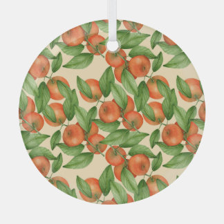 Mandarine Wasserfarbe, nahtlose Fruchtmuster. Ornament Aus Glas