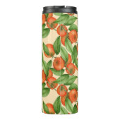 Mandarine Wasserfarbe, nahtlose Fruchtmuster. Thermosbecher (Rückseite)
