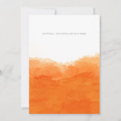 Mandarine Watercolor Hochzeit Einladung (Rückseite)