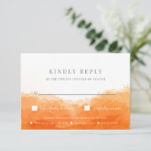 Mandarine Watercolor Wedding RSVP Card Einladung (Stehend Vorderseite)